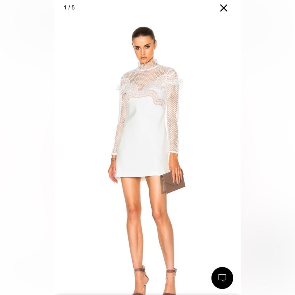 Self Portrait wave trim mini dress long sleeve Size US 2